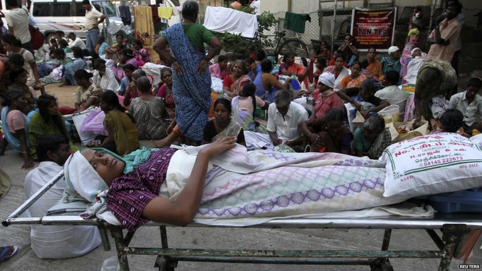 In the southern Indian city of Chennai, patients were evacuated from hospitals.  