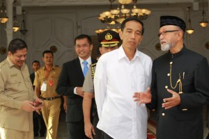 Presiden Jokowi saat berada di Pendopo Gubernur (Foto @HumasAceh)