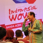 Hermawan Kartajaya berbicara dalam seminar bertemakan 'Making Indonesia WOW' City Creativity and Commerce di Ball Room Hermes Hotel (Foto M Iqbal/SeputarAceh.com)