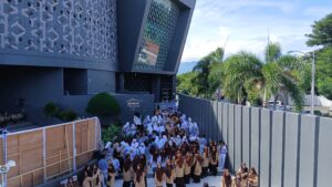 Ribuan siswa di Banda Aceh Ikuti simulasi evakusi mandiri yang berlangsung di Museum Tsunami (FOTO IST)